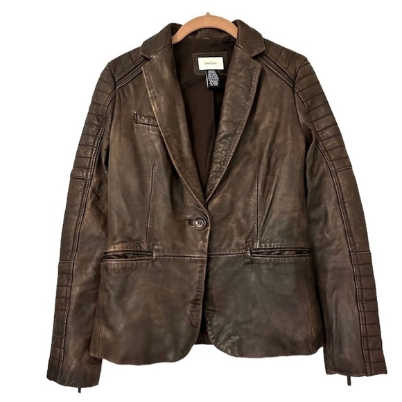 Neiman Marcus Leather Moto Jacket - Picture 1 of 5